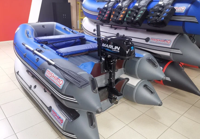 КОМПЛЕКТ ЛОДКА MISHIMO LITE 315 + МОТОР 5л.с в Хасавюрте