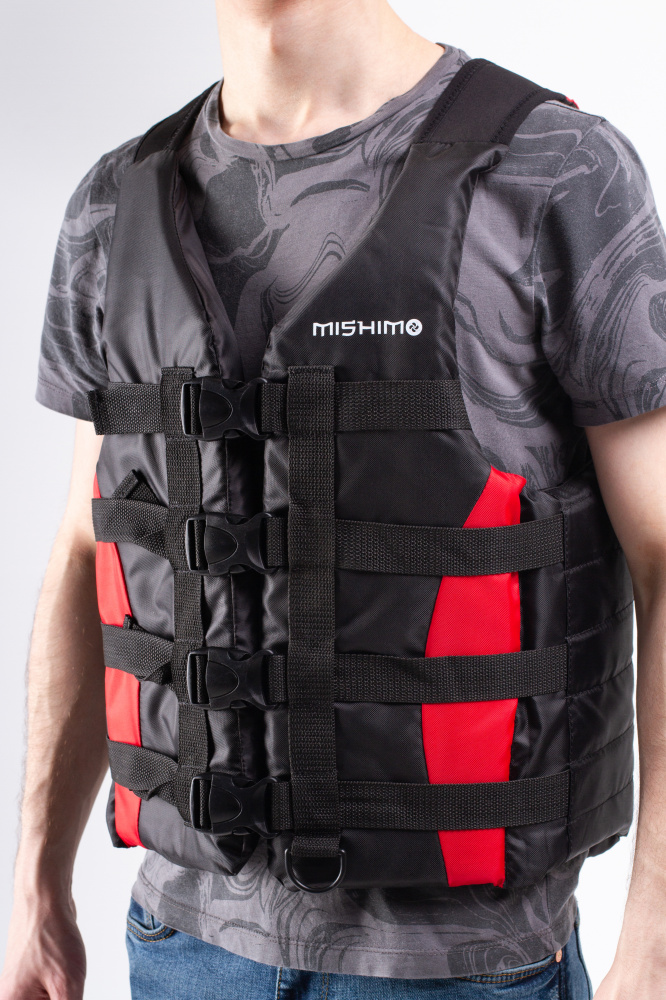 Жилет спасательный MISHIMO PRO Премиум качества Черно-красный в Хасавюрте