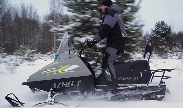 Миниснегоход Бурлак Азимут 24 л.с. , эл.запуск, реверс, тормоз гидравл, капот серый в Хасавюрте