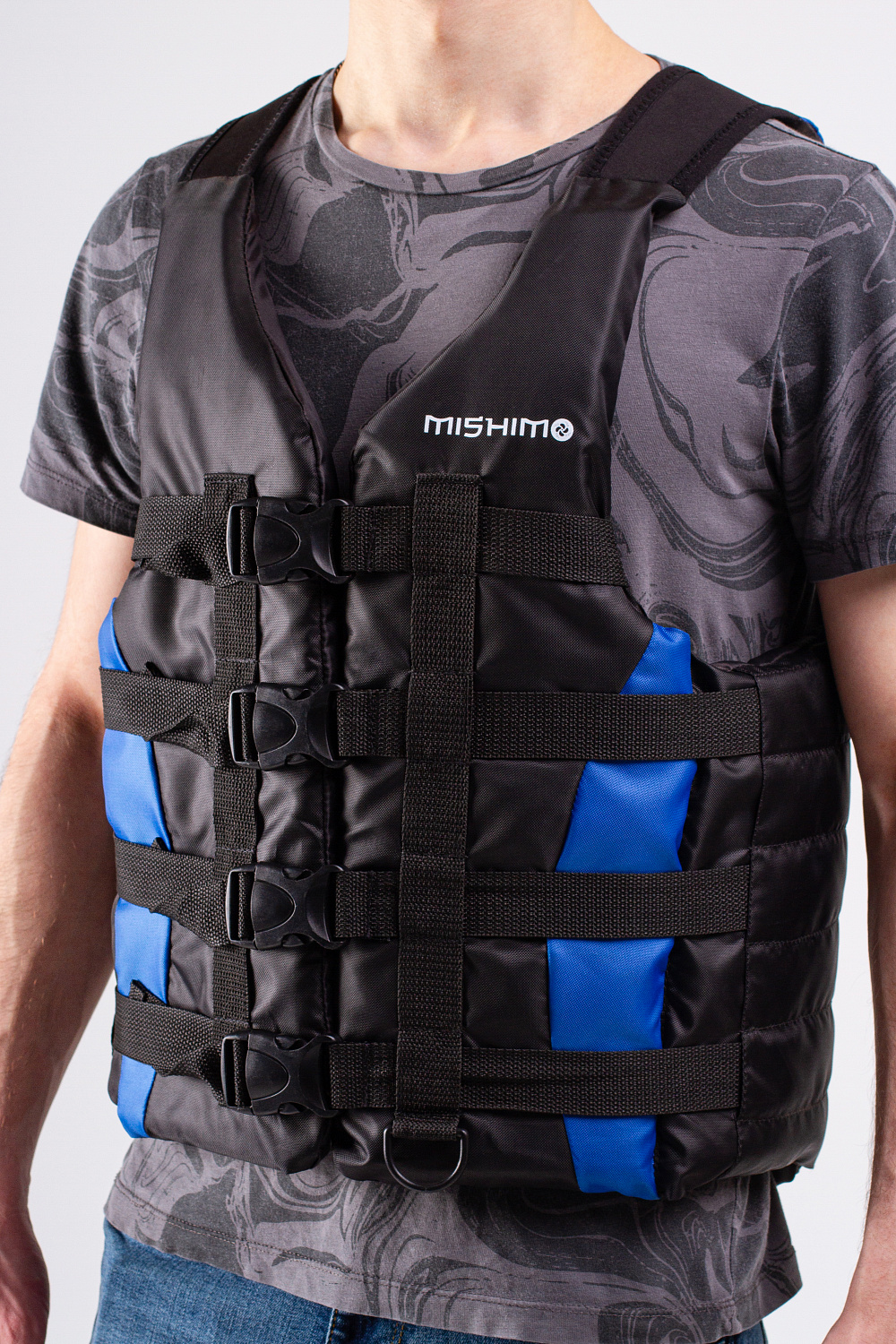 Жилет спасательный MISHIMO PRO Премиум качества Черно-синий в Хасавюрте