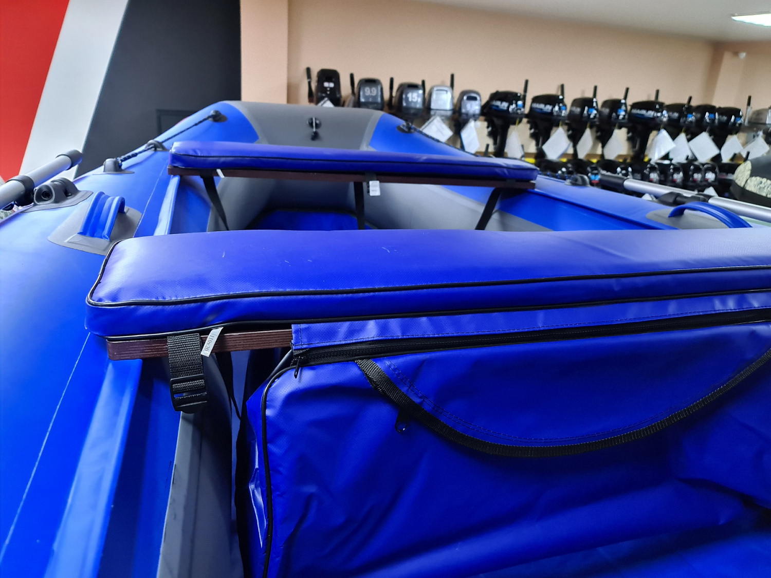 КОМПЛЕКТ МЯГКИХ НАКЛАДОК С СУМКОЙ ДЛЯ ЛОДОК 110Х20 СИНИЙ в Хасавюрте