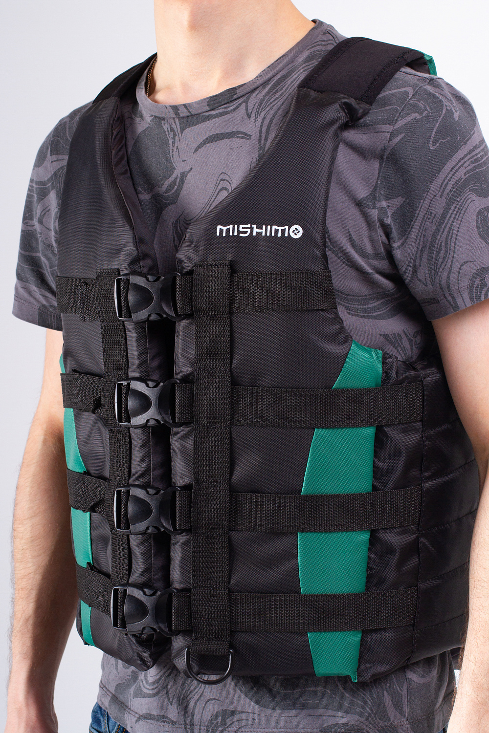 Жилет спасательный MISHIMO PRO Премиум качества Черно-зеленый в Хасавюрте