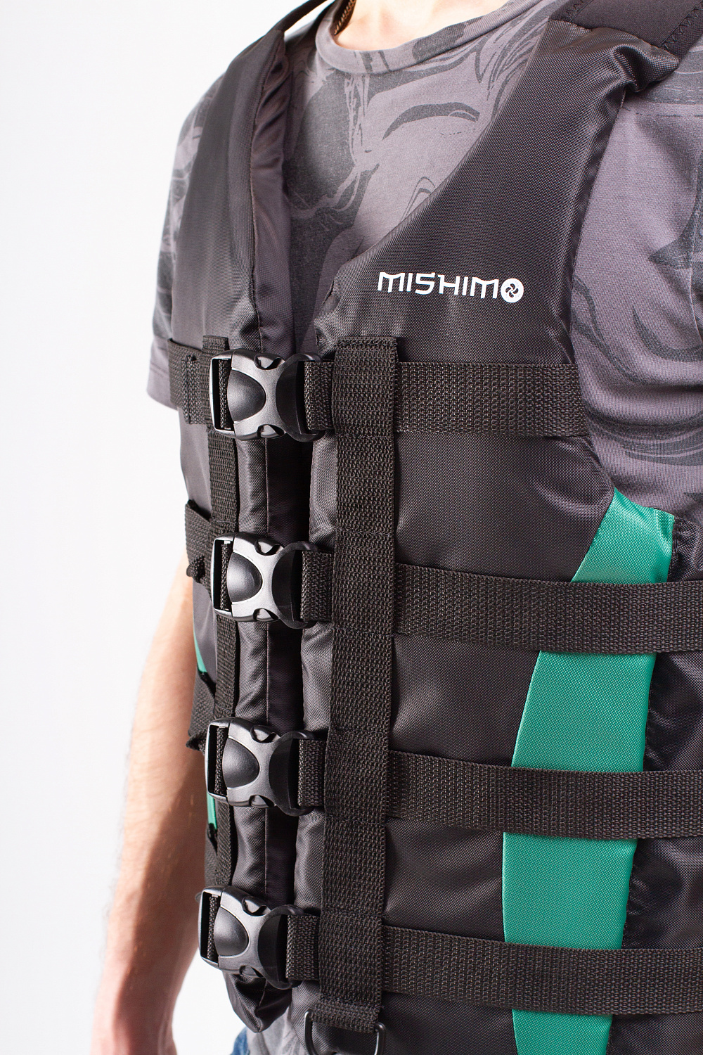 Жилет спасательный MISHIMO PRO Премиум качества Черно-зеленый в Хасавюрте